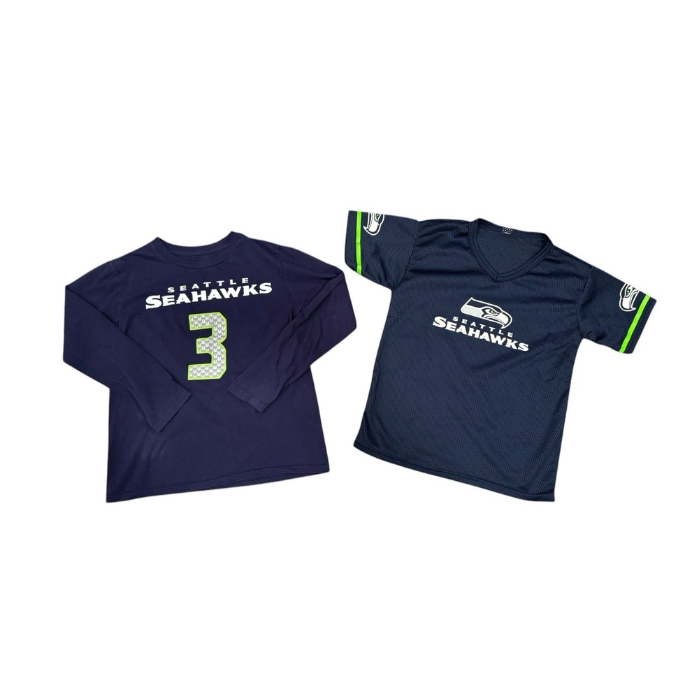 Seattle Seahawks‎ Shirts YOUTH Size Medium NFL: Jersey And Long Sleeve Tee Blue